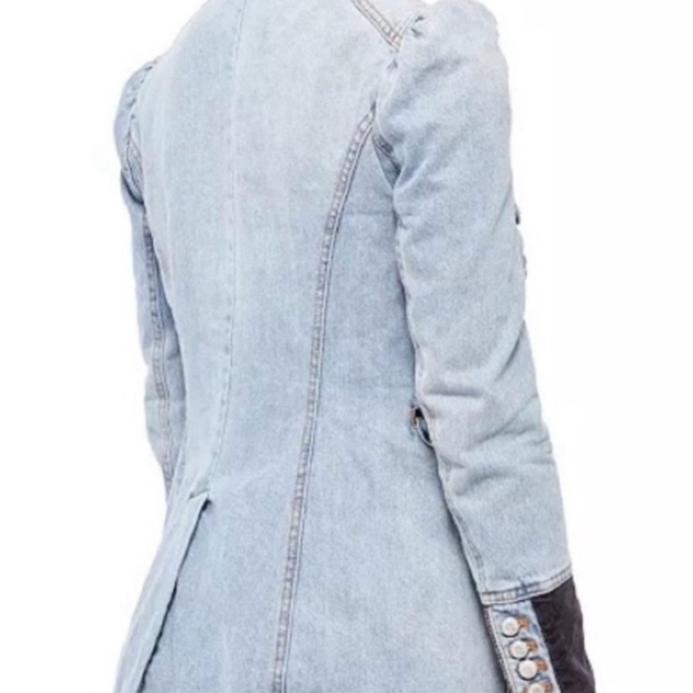 Free People Blue Denim Military Jacket - Picture 4 of 4